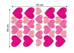 Dimex - Dekoračné nálepky na stenu Srdiečka - 50 x 70 cm