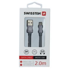 SWISSTEN USB/microUSB 2m, sivý