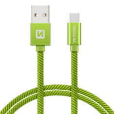 SWISSTEN DATA CABLE USB / USB-C TEXTILE 1,2 M GREEN