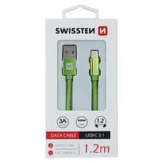 SWISSTEN DATA CABLE USB / USB-C TEXTILE 1,2 M GREEN
