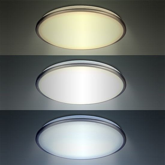 Solight LED stropné svetlo Silver, okrúhle, 24W, 1800lm, stmievateľné, diaľkové ovládanie, 38cm