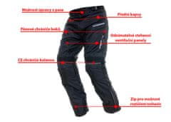 Cappa Racing Nohavice moto pánske ROAD textilné čierne 4XL