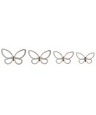 Crearreda Nástenná 3D dekorácie Crearreda SD White Metal Butterflies 24006 Bielo-zlatí motýle