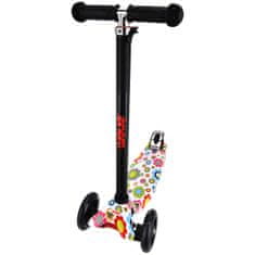 Enero Detská trojkolesová kolobežka MAXI SCOOTER so svietiacimi kolieskami, FLOWERS H-060-FL