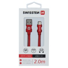 SWISSTEN USB/USB-C 2m, červený