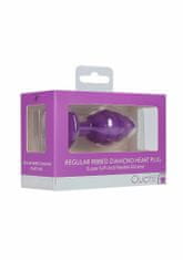 Shots Toys Ouch! Regular Ribbed Diamond Heart Plug purple análny kolík