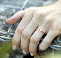 Beneto Ružovo pozlátený strieborný prsteň s kryštálmi AGG191 (Obvod 54 mm)