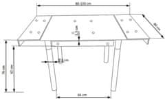 Halmar Sklenený rozkladací jedálenský stôl Kent - čierna