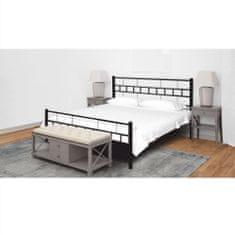 KONDELA Kovová jednolôžková posteľ s roštom Tajgi 90x200 cm - čierna