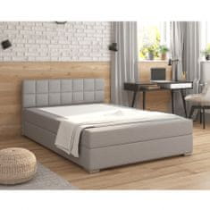 KONDELA Boxspringová manželská posteľ Ferata 140x200 cm - svetlosivá