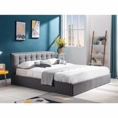 KONDELA Manželská posteľ s roštom Elsie 180x200 cm - sivá