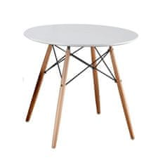 Okrúhly jedálenský stôl Gamin New 90 cm - biela / buk
