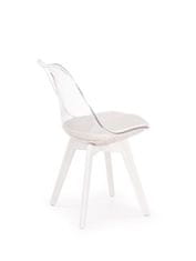 Halmar Jedálenská stolička K245 - biela / priehľadná