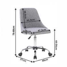 KONDELA Kancelárska stolička Ediz - sivá / chróm