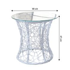 KONDELA Okrúhly príručný stolík Salmar New - biela