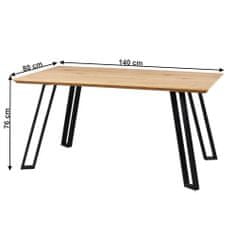 KONDELA Jedálenský stôl Pedal 140 cm - dub / čierna