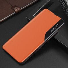 MG Eco Leather View knižkové puzdro na Samsung Galaxy Note 20 Ultra, oranžové