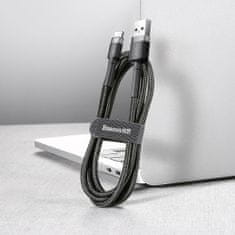 BASEUS Cafule kábel USB / USB C QC 3.0 3A 1m, čierny/sivý