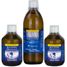 Koloidné minerály 2x 300 ml + Koloidné striebro Ag100 (10ppm) 500 ml ZADARMO