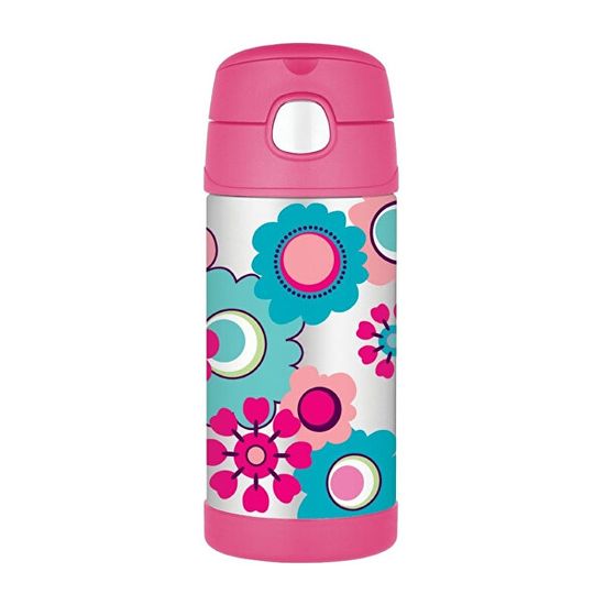 Thermos FUNtainer Detská termoska so slamkou - kvety 355 ml