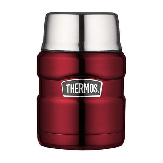 Thermos Style Termoska na jedlo sa skladateľná lyžicou a šálkou - červená 470 ml