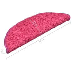 Vidaxl Kobercové nášľapy na schody 15 ks ružové 56x17x3 cm