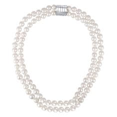 JwL Luxury Pearls Dvojitý/dvojradový náhrdelník z pravých bielych perál JL0656