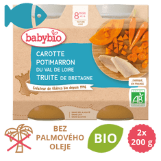 Babybio Mrkva a tekvica sa pstruhom 2 x 200 g