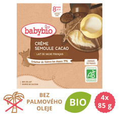 Babybio Krém, kakao, krupica 4x85 g