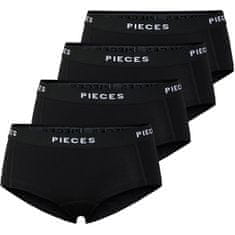 Pieces 4 PACK - dámske nohavičky Boxer PCLOGO 17106857 Black (Veľkosť S)