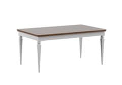 Taranko Rozkladací jedálenský stôl Torino TO-S1 - biely vysoký lesk / dub Torino