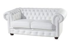 Pyka Kožená dvojsedačka Chesterfield - wenge / biela (White snow)