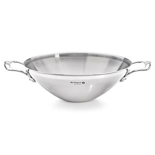 de Buyer WOK panvica , 3743.32, nerezový, priemer 32 cm, dno 10 cm, objem 4 l