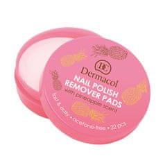 Dermacol Odlakovacie tampóny na nechty s vôňou ananásu (Nail Polish Remover Pads) 32 ks