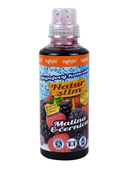 Syphon Malina a černica prémiový BIO sirup Natur Slim 500 ml