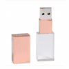 USB KRYSTAL bronzový, kombinácia sklo a kov, LED podsvietenie, 64 GB, USB 2.0