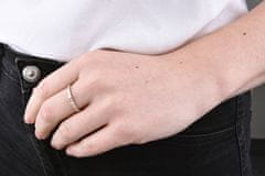 Troli Dizajnový pozlátený prsteň z ocele s čírymi zirkónmi Rose zlaté (Obvod 50 mm)