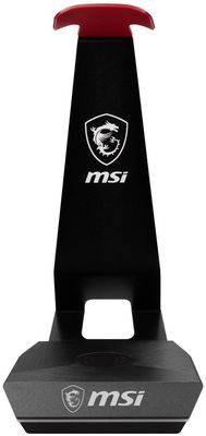 Držiak herných slúchadiel MSI Immerse HS01 Combo (S98-0700020-CLA), hliníková oceľ, stabilná základňa, bezpečné uloženie, čierna, RGB, Qi nabíjačka