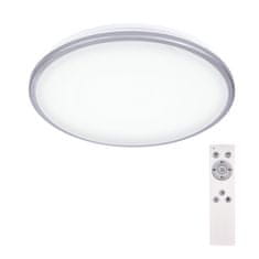 Solight Solight LED stropné svetlo Silver, okrúhle, 24W, 1800lm, stmievateľné, diaľkové ovládanie, 38cm WO761