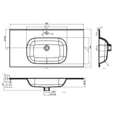 Vidaxl Vstavané umývadlo biele 900x460x105 mm SMC