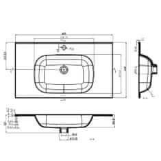 Vidaxl Vstavané umývadlo biele 805x460x105 mm SMC