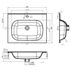 Vidaxl Vstavané umývadlo biele 605x460x105 mm SMC