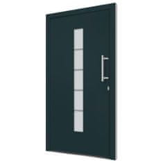 Vidaxl Vchodové dvere, hliník a PVC, antracit, 100x200 cm