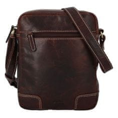 Diviley Pánska kožená crossbody taška Diviley wild cowboy, tmavo hnedá