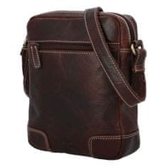 Diviley Pánska kožená crossbody taška Diviley wild cowboy, tmavo hnedá