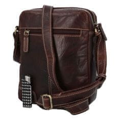 Diviley Pánska kožená crossbody taška Diviley wild cowboy, tmavo hnedá