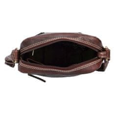 Diviley Pánska kožená crossbody taška Diviley wild cowboy, tmavo hnedá