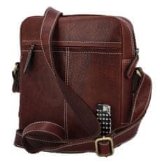 Diviley Pánska crossbody kožená taška Diviley country, hnedá