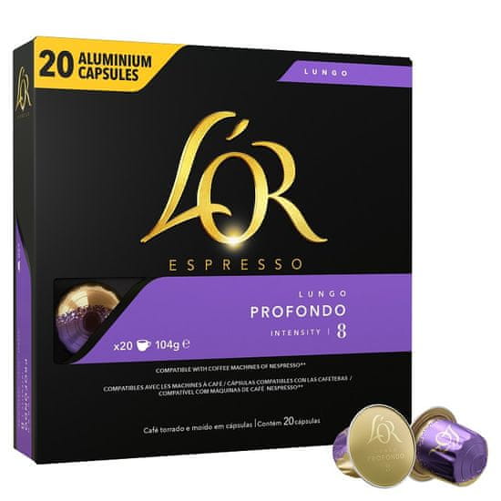 L'Or Espresso Lungo Profondo 20 hliníkových kapsulí kompatibilných s kávovary Nespresso®*