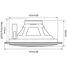 Adastra 100V podhľadový 5.25" reproduktor, 6W, kovový biely